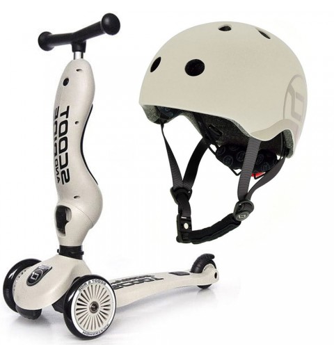 Scoot and Ride Highwaykick 1 - 2w1 Jeździk / Hulajnoga 1-5 Lat zestaw z kaskiem S-M | Ash